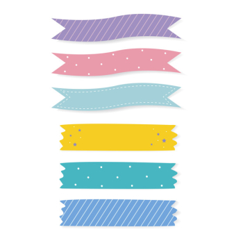 Colorful patterned adhesive tape vector set