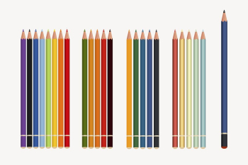 Colorful pencils clipart, collage element | Free PSD - rawpixel