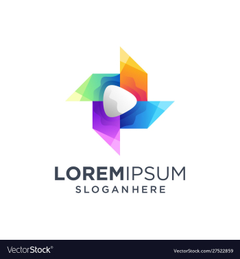 Colorful play logo design concept play logo vector image Colorful play logo design concept play logo vector image