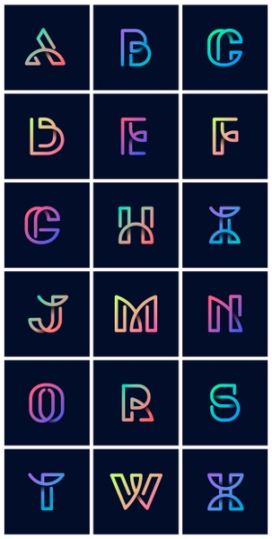 Colorful retro alphabets vector set Colorful retro alphabets vector set