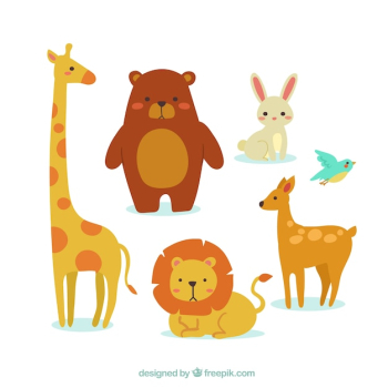 Colorful set of flat animals Colorful set of flat animals