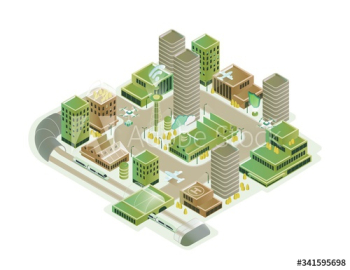 Colorful smart city isometric model vector illustration Colorful smart city isometric model vector illustration