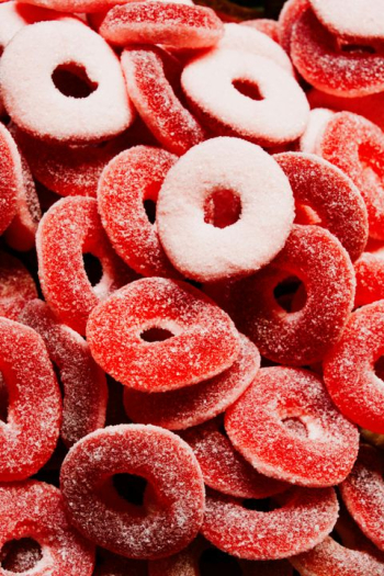 Colorful Sugar-Covered Fruit Candies Colorful Sugar-Covered Fruit Candies