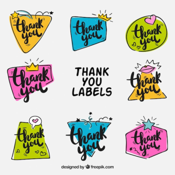 Colorful thank you sticker collection Colorful thank you sticker collection