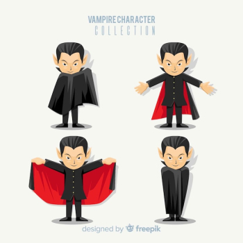 Colorful vampire character collection with flat design