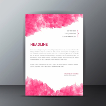 Colorful Watercolor Splatter Letterhead Template