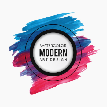 Colorful Watercolor Splatter Modern Art Design