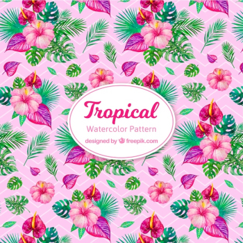 Colorful watercolor tropical pattern Colorful watercolor tropical pattern