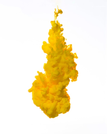 Colorful yellow ink falling down Colorful yellow ink falling down