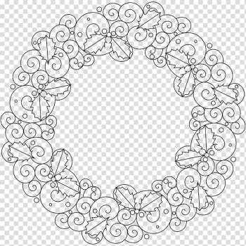 Coloring book Wreath Mandala Christmas Child, christmas transparent background PNG clipart