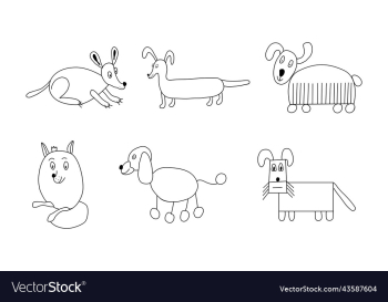 coloring dogs in doodle style coloring dogs in doodle style