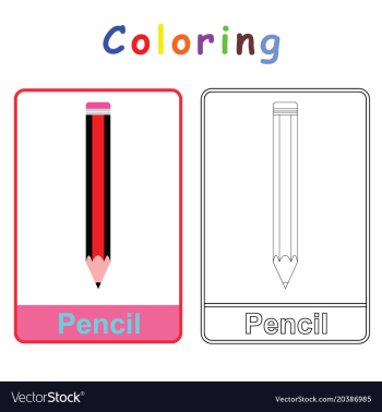 Coloring of pencil vector image Coloring of pencil vector image