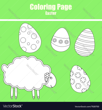 Coloring page Easter vector image Coloring page Easter vector image