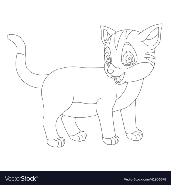 coloring page outline of cute cat animal coloring page outline of cute cat animal