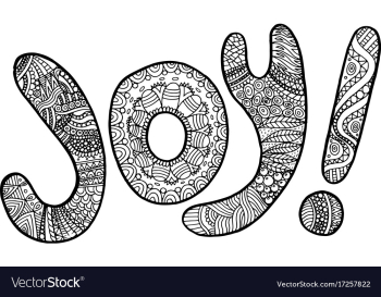 Coloring page with joy word vector image Coloring page with joy word vector image