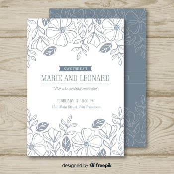 Colorless floral wedding invitation template Colorless floral wedding invitation template