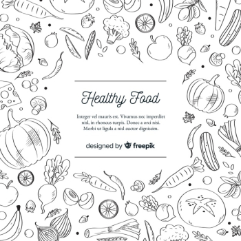 Colorless healthy food background template Free Vector Colorless healthy food background template Free Vector
