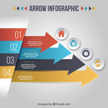 Colors arrows infography Colors arrows infography