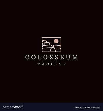 colosseum ancient amphitheatre rome landmark logo colosseum ancient amphitheatre rome landmark logo