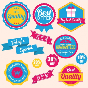 Coloured badges collection Coloured badges collection