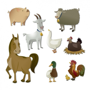 Coloured farm animals collection Coloured farm animals collection