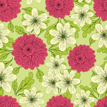 Coloured floral pattern design