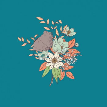 Coloured flowers background design Coloured flowers background design