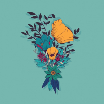 Coloured flowers background design Coloured flowers background design