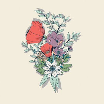 Coloured flowers background design Coloured flowers background design