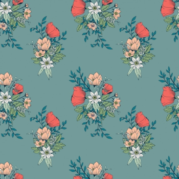 Coloured flowers pattern design