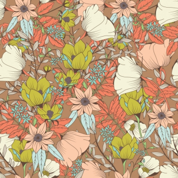 Coloured flowers pattern design