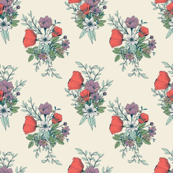 Coloured flowers pattern design