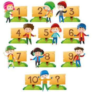 Coloured numbers design Coloured numbers design