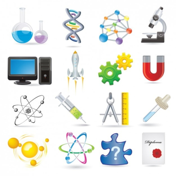 Coloured science elements Coloured science elements