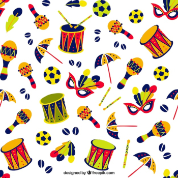 Colourful carnival things pattern Colourful carnival things pattern