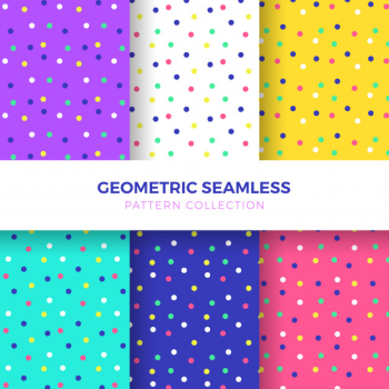 Colourful dots seamless pattern collection Free Vector Colourful dots seamless pattern collection Free Vector