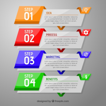 Colourful infographic steps Colourful infographic steps