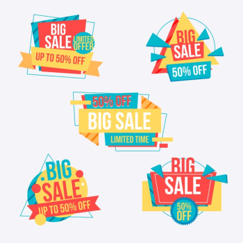 Colourful sales banners set Free Vector Colourful sales banners set Free Vector