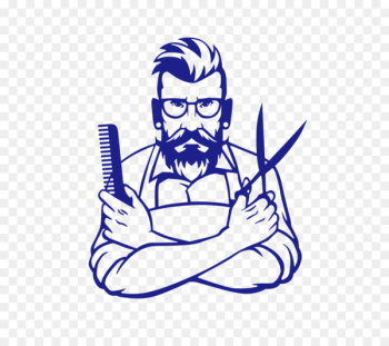 Comb Barber Sticker Hairdresser Beauty Parlour - Holding a comb and scissors barber 