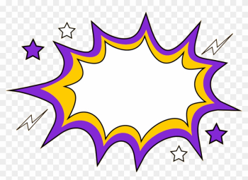 Comic Book Comics Pop Art Illustration - Violet Yellow Border Png