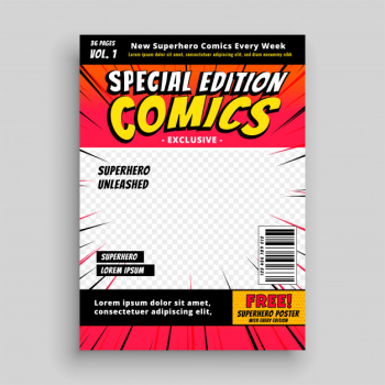 Comic book special edition cover page template Free Vector Comic book special edition cover page template Free Vector
