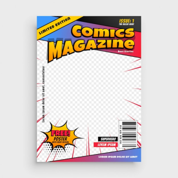 Comic magazine book cover template Comic magazine book cover template