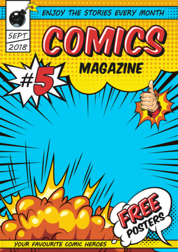 Comic magazine cover template Free Vector Comic magazine cover template Free Vector