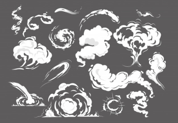 Comic smoke puffs set Free Vector Comic smoke puffs set Free Vector