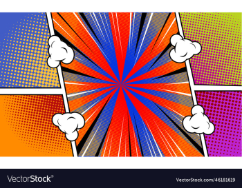 comic superhero frame background with clouds