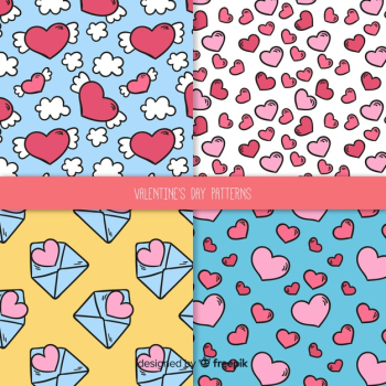 Comic valentine pattern collection Comic valentine pattern collection
