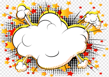 Comics Cartoon Explosion Comic book, cloud comics explosion, white clouds digital illustration, text, cloud, cloud Computing png