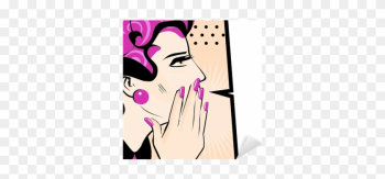 Comics Hand Gesture Of Woman Telling Secrets, Spread - Illustration