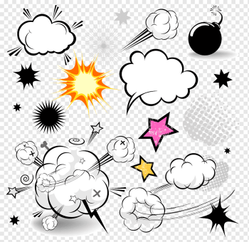 Comics Speech balloon Cartoon Comic book, cloud comics explosion Dialog, white, text, cloud png