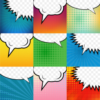 Comics Speech balloon Pop art Illustration - Vector colored bubbles 
